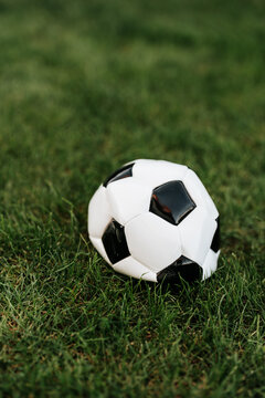 Damaged flat soccer ball