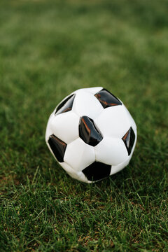 Damaged flat soccer ball