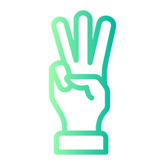 three fingers gradient icon