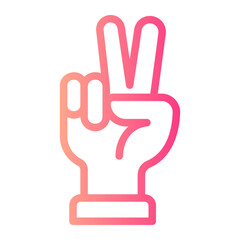 Obraz premium two fingers gradient icon