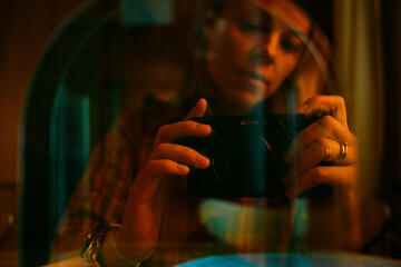 Selfie in the reflection.