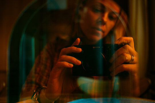 Selfie in the reflection.