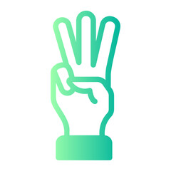 three fingers gradient icon