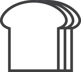 Baked bakery bread  icons line