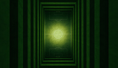 Top view of green soccer field