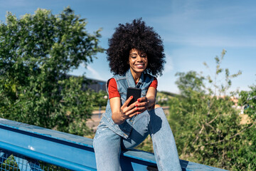 Afro Woman Taking Selfie