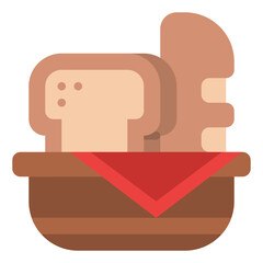 bread basket breakfast food bakery icon