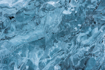 Ice texture from a block of glacier ice, Jökulsárlón beach, Iceland