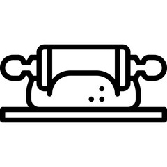 rolling pin dough flour thresh icon