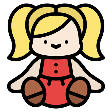 doll girl childhood toy icon