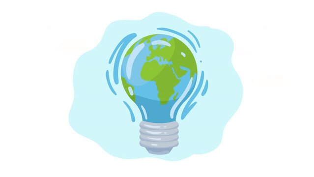 earth planet bulb ecology animation