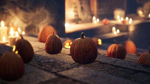 Halloween decorative pumpkin heads