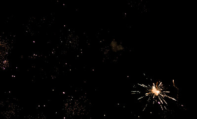 Fireworks display in black sky