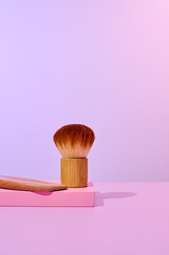 Beauty products and brushes