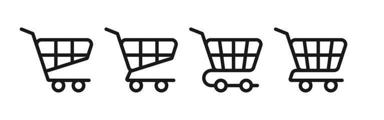 shopping cart simple icon in black color