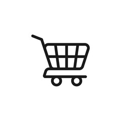 shopping cart simple icon in black color