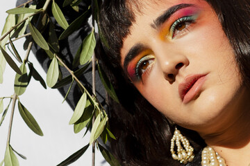 LGBT model rainbow makeup 