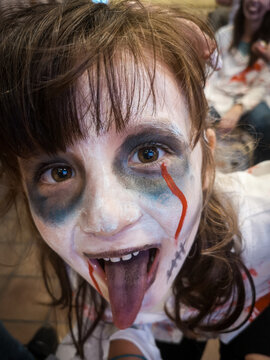 Spooky zombie girl. Halloween UGC portrait 
