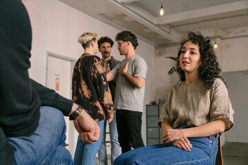 Working in Pairs During Group Therapy Session