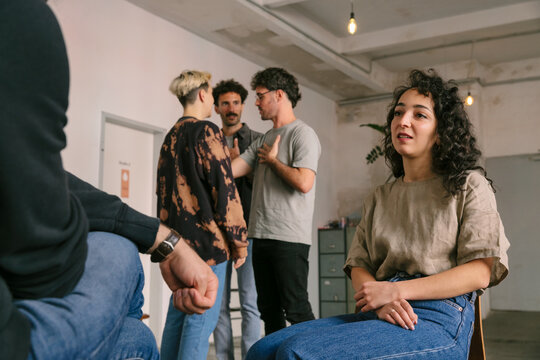 Working in Pairs During Group Therapy Session