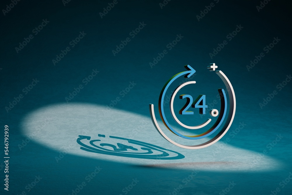 Aufkleber beautiful abstract illustrations blue and golden support 24 symbol icon on a dark blue background. 3