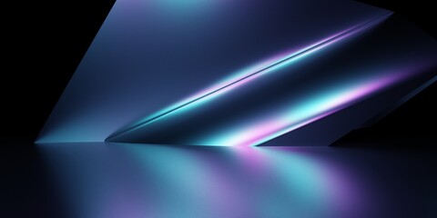 3d rendering of purple and blue abstract geometric background. Scene for advertising, technology, showcase, banner, game, sport, cosmetic, business, metaverse. Sci-Fi Illustration. Product display