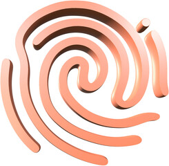 Finger print 3d icon illustration.