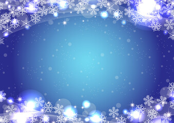 雪の結晶の青いアブストラクト背景02