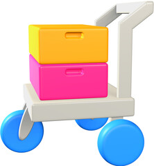 Trolley 3d icon illustration.