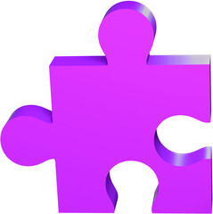 Jigsaw 3d icon illustration.