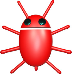 Ladybug 3d animal icon.