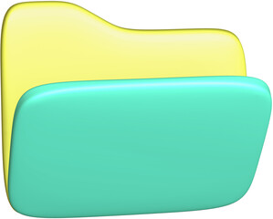 Folder document 3d icon illustration.