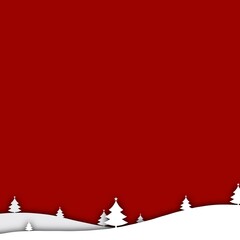 Red christmas background with christmas tree of the december christmas season.