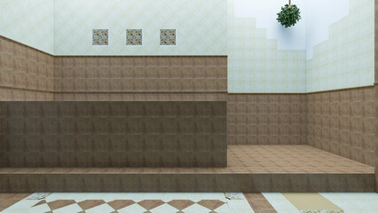 3D rendering, clean and tidy bathroom design