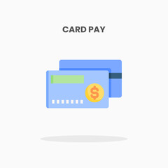 Card Pay icon flat. Vector illustration on white background. Can used for web, app, digital product, presentation, UI and many more.