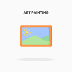 Art Painting icon flat. Vector illustration on white background. Can used for web, app, digital product, presentation, UI and many more.