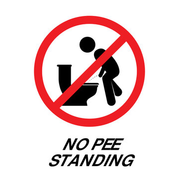 Do not pee standing sign. toilet sign illustration on isolated background