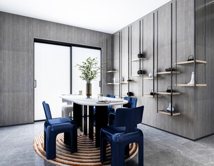 3D rendering, Nordic wooden style restaurant design