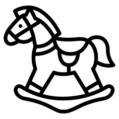 rocking horse ride childhood toy icon
