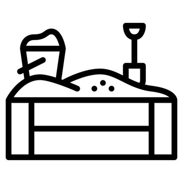 sandbox sand childhood shovel icon