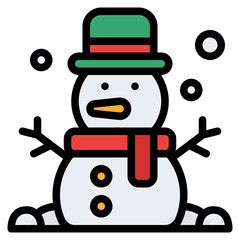 snowman chirstmas snow winter icon