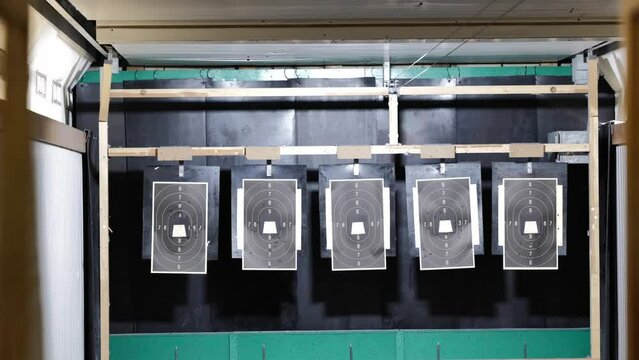 Indoor Shooting Range with Target in Switzerland.