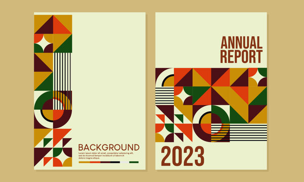 Bauhaus retro cover design set.Abstract geometric pattern background.A4 cover for annual reports, books, journals, catalogs, posters, flyers, banners
