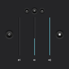 audio panel neumorphic design 