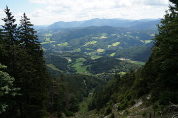 Wonderful panoramic mountain scenery in Austria. Rax and Schneeberg areain lower austria.