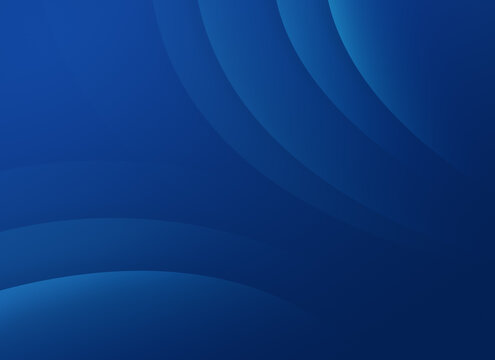 Abstract background of curved blue lines or layers on blue. High resolution full frame modern template with copy space.