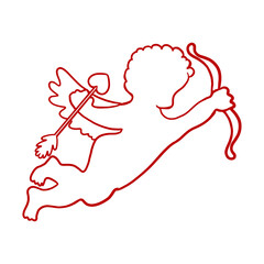Red Cupid Outlined