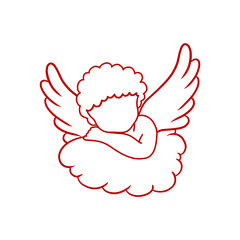Red Cupid Outlined