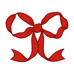 Red Bow Hand Drawn