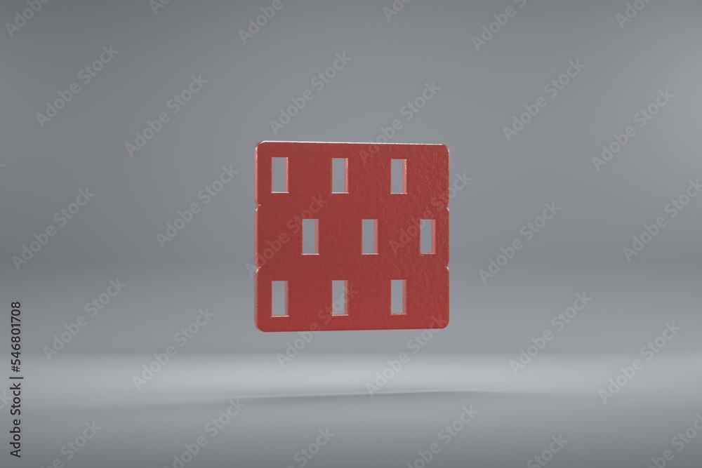 Aufkleber beautiful illustration poker tokens red symbol icons on a grey background. 3d rendering illustration